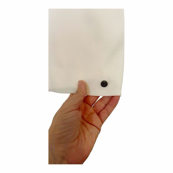 Ted Baker Cileste Fitted V Neck Knit Top Ling Sleeve Sz 8 Ivory - Picture 7 of 8